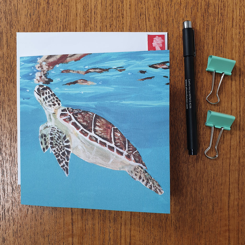 Caribbean Sea Turtle Greetings Card