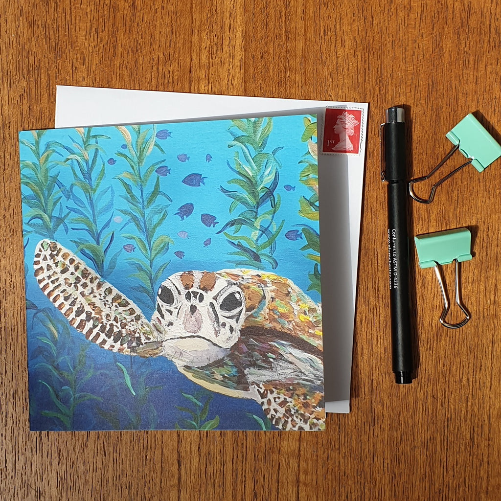 Curious Turtle Greetings Card