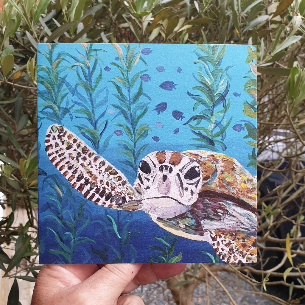 Curious Turtle Greetings Card