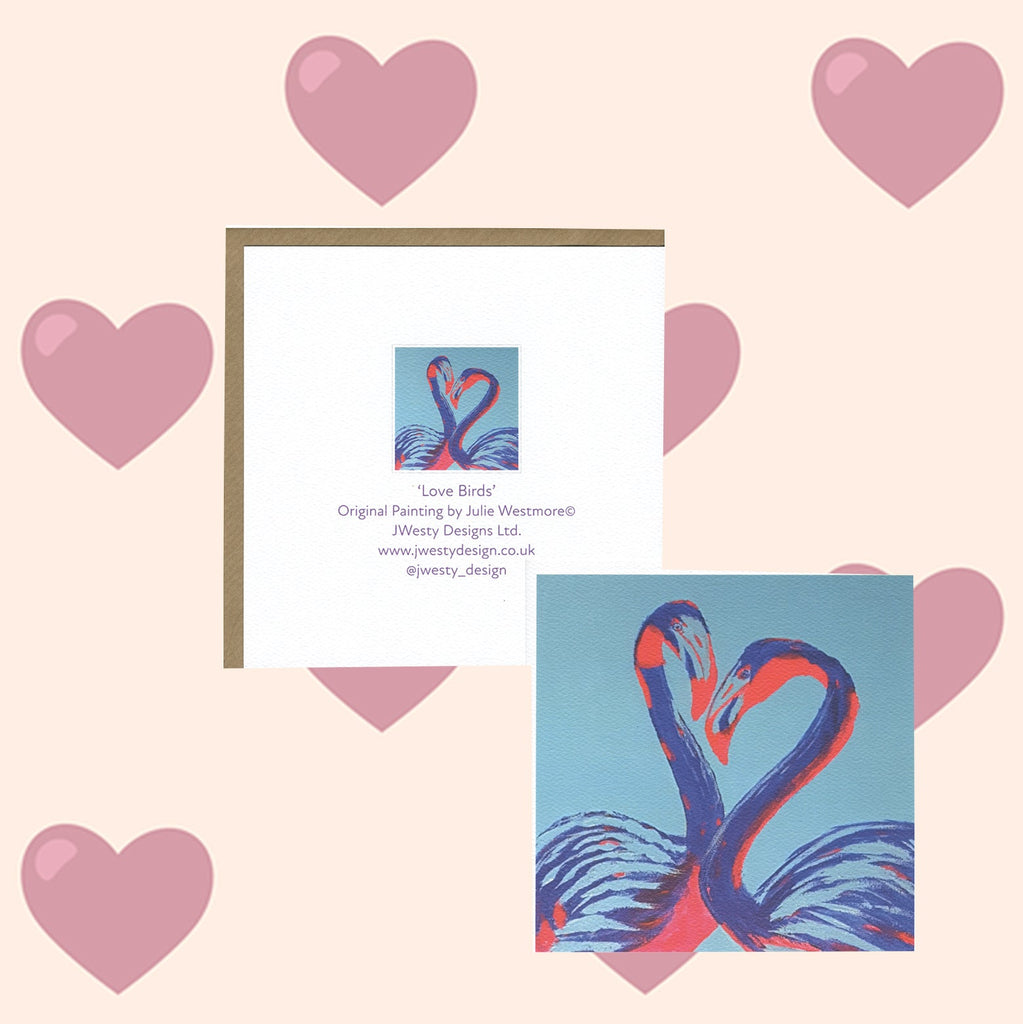 Flamingo Love Birds Valentines Day Card | Anniversary Card