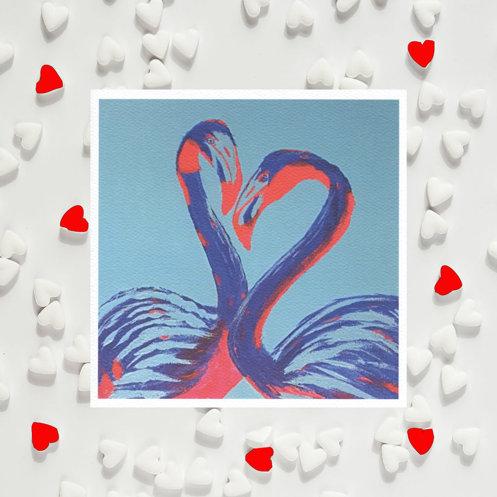 Flamingo Love Birds Valentines Day Card | Anniversary Card