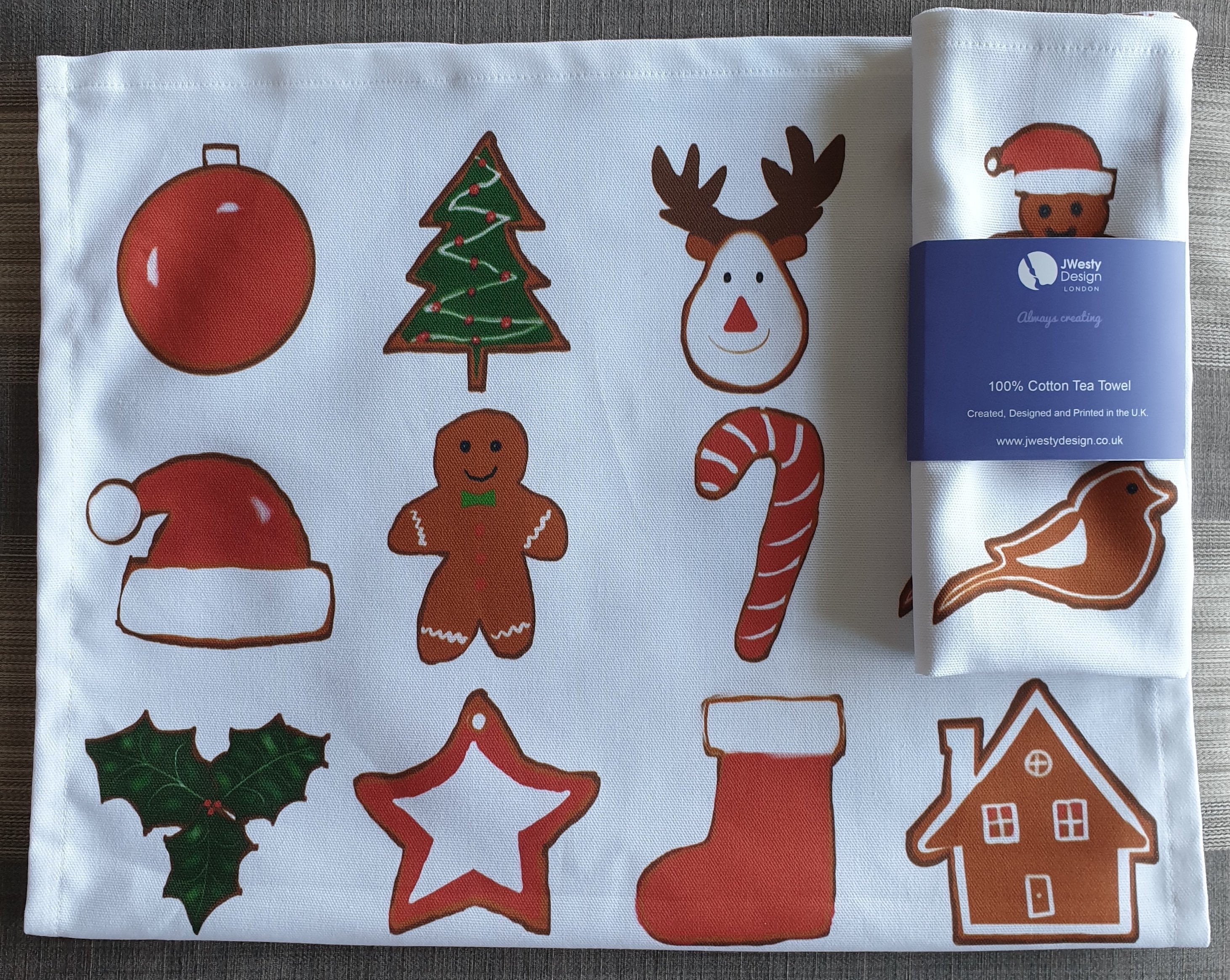 Gingerbread Christmas Tea Towel