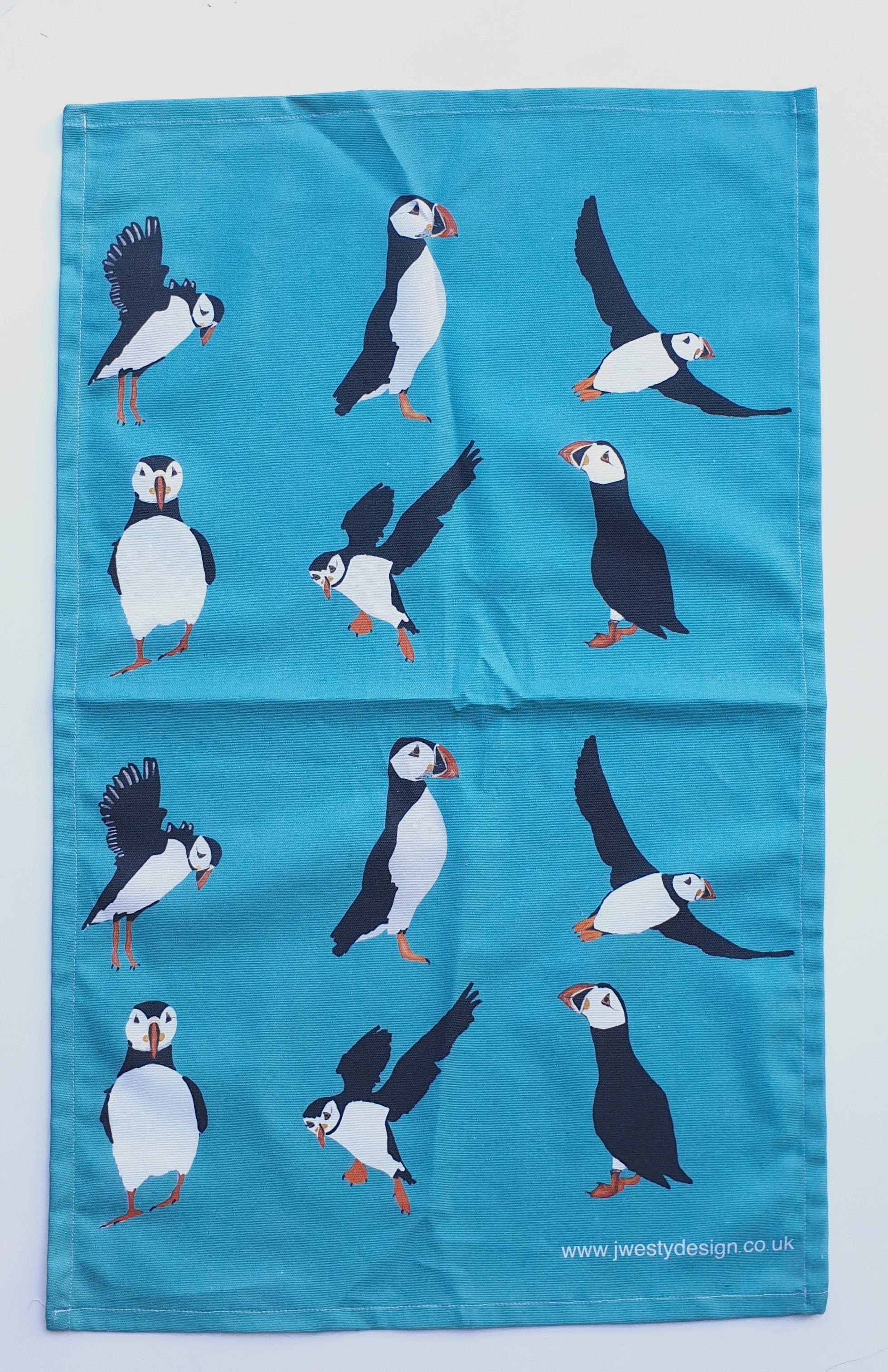 Large Puffin Tea Towel