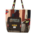 London Cityscape Taxi Canvas Tote