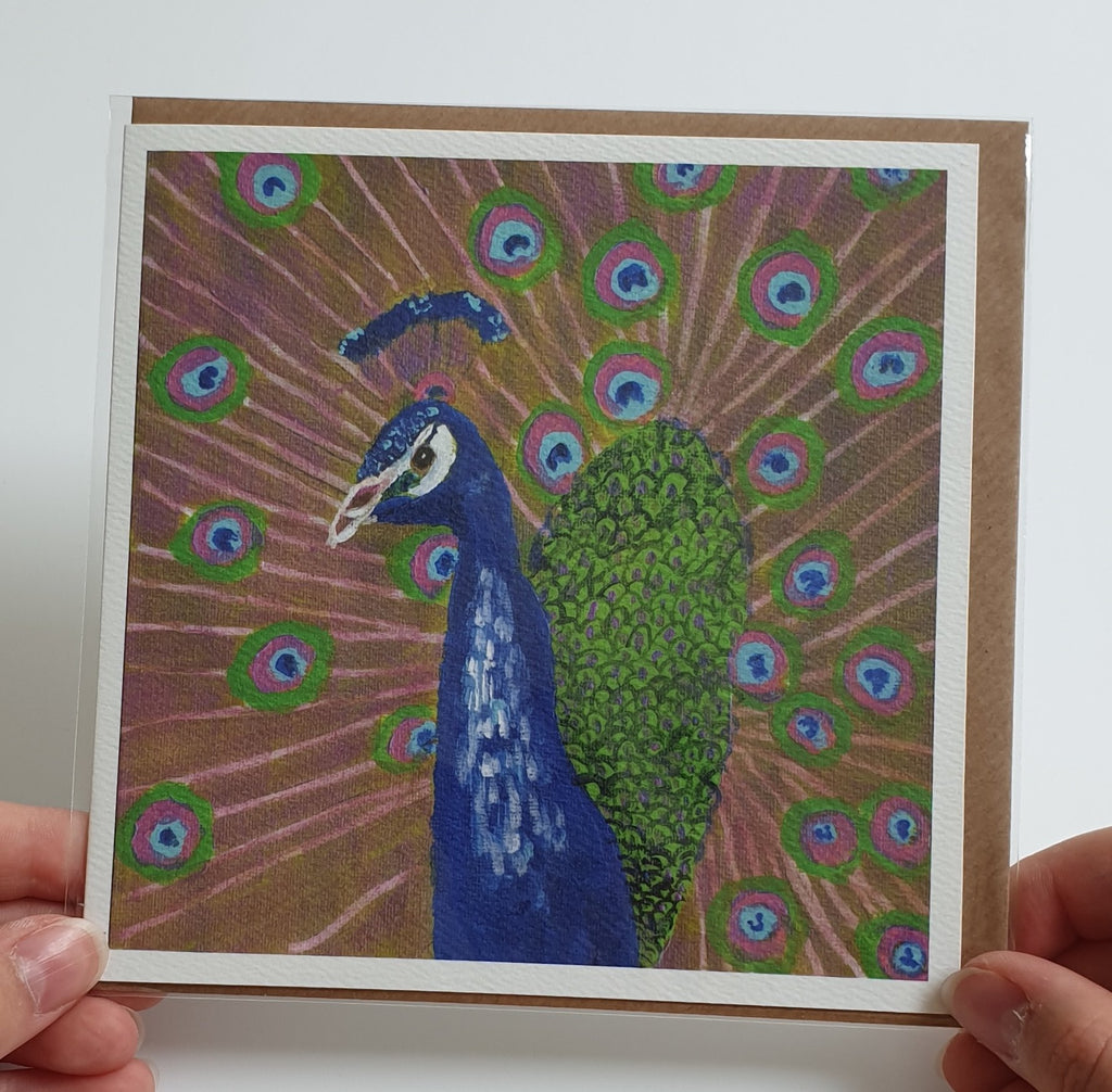 'Peacock' Greetings Card