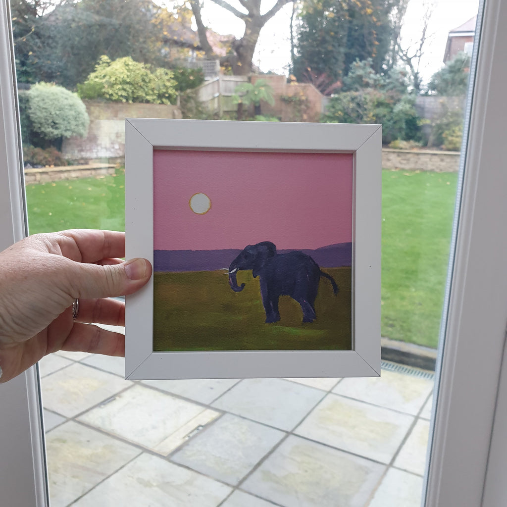 Pink Elephant Greetings Card