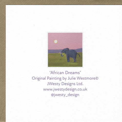 Pink Elephant Greetings Card