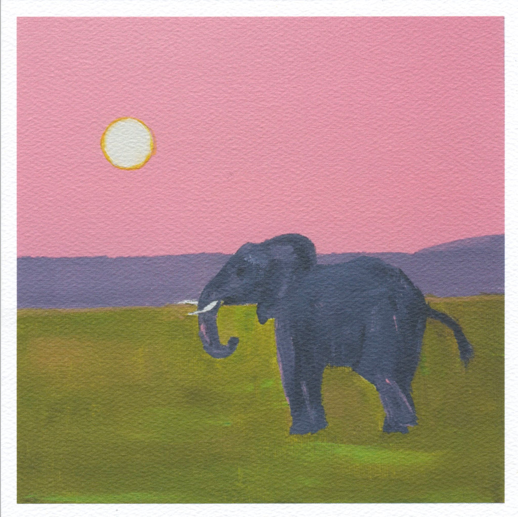 Pink Elephant Greetings Card