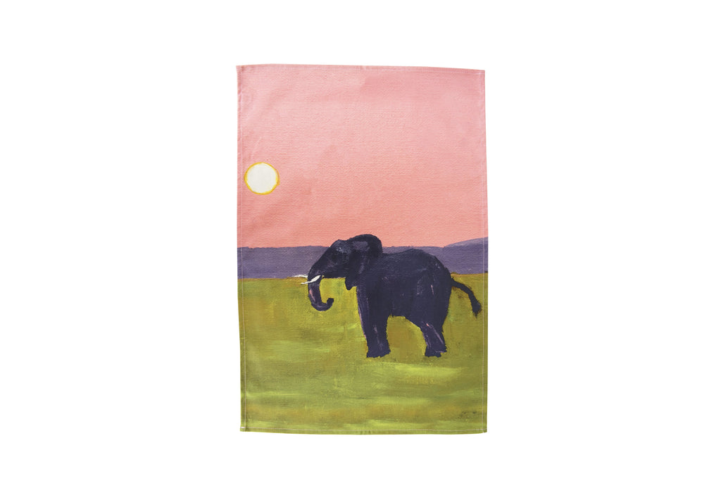 Pink Elephant XL Tea Towel