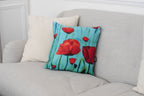 Poppies Vegan Suede Cushion