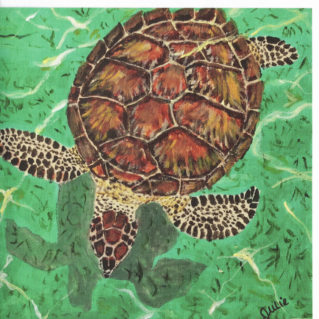 Sea Turtle swimming Greetings Card