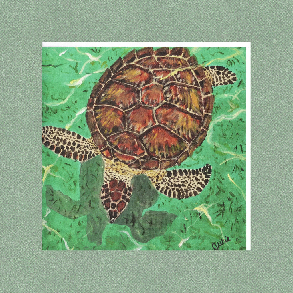 Sea Turtle swimming Greetings Card