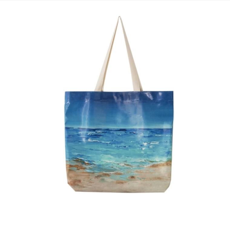 Seascape Luxury Tote - Ocean Shopper Bag