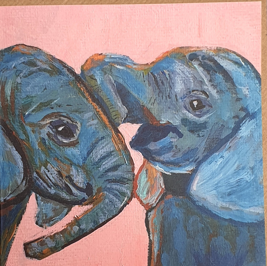 Sisters Elephant Greetings Card