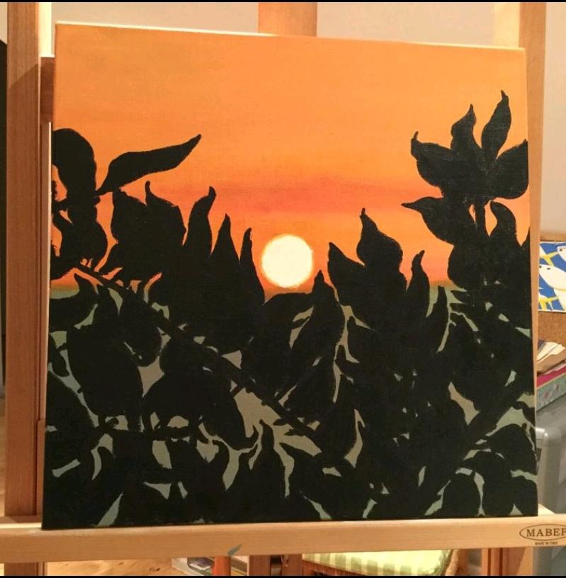 Sunset at the Orchard - Original Painting