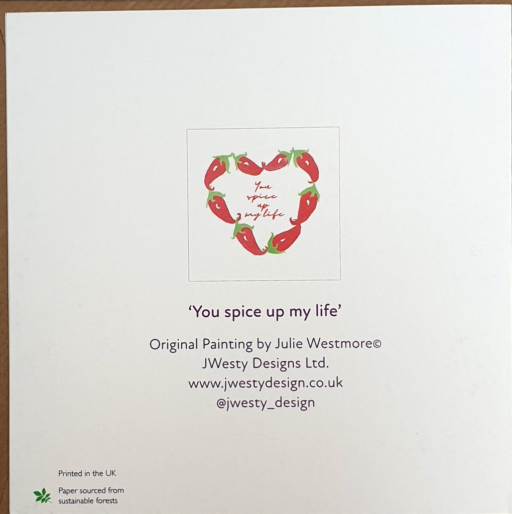 You Spice up my Life Greetings Card